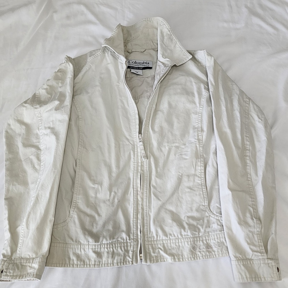 COLUMBIA SPORTSWEAR Full Zip Up Long Sleeve Ivory Softshell Jacket Womens Size M